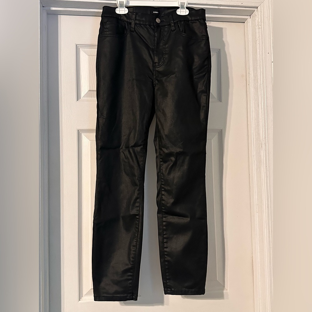 Stylish Express Black Coated Women's Pants size 8